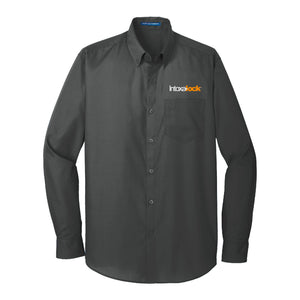 Intoxalock Men's Port Authority Long Sleeve Carefree Poplin Shirt